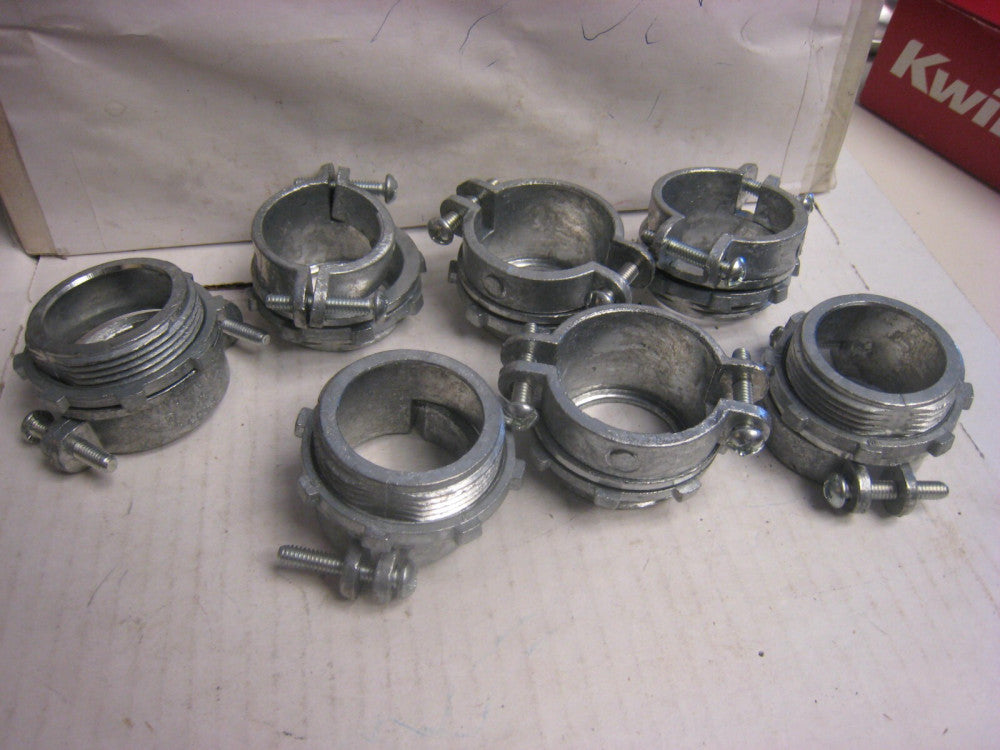 LOT OF 7 ARLINGTON 8405 CABLE CONNECTOR 1-1/2” FOR MCI, 2-SCREW ZINC DIE CAST