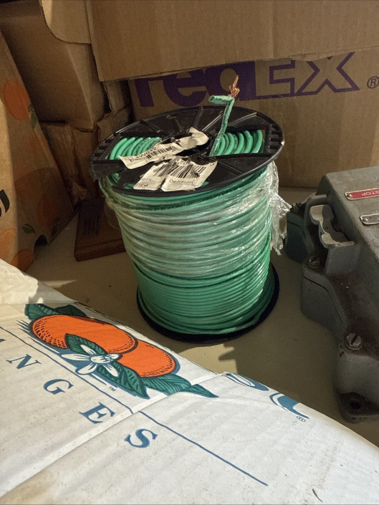 SOUTHWIRE Building Wire: 10 AWG, Green, 1 Conductors, Stranded, 500 ft  4W012