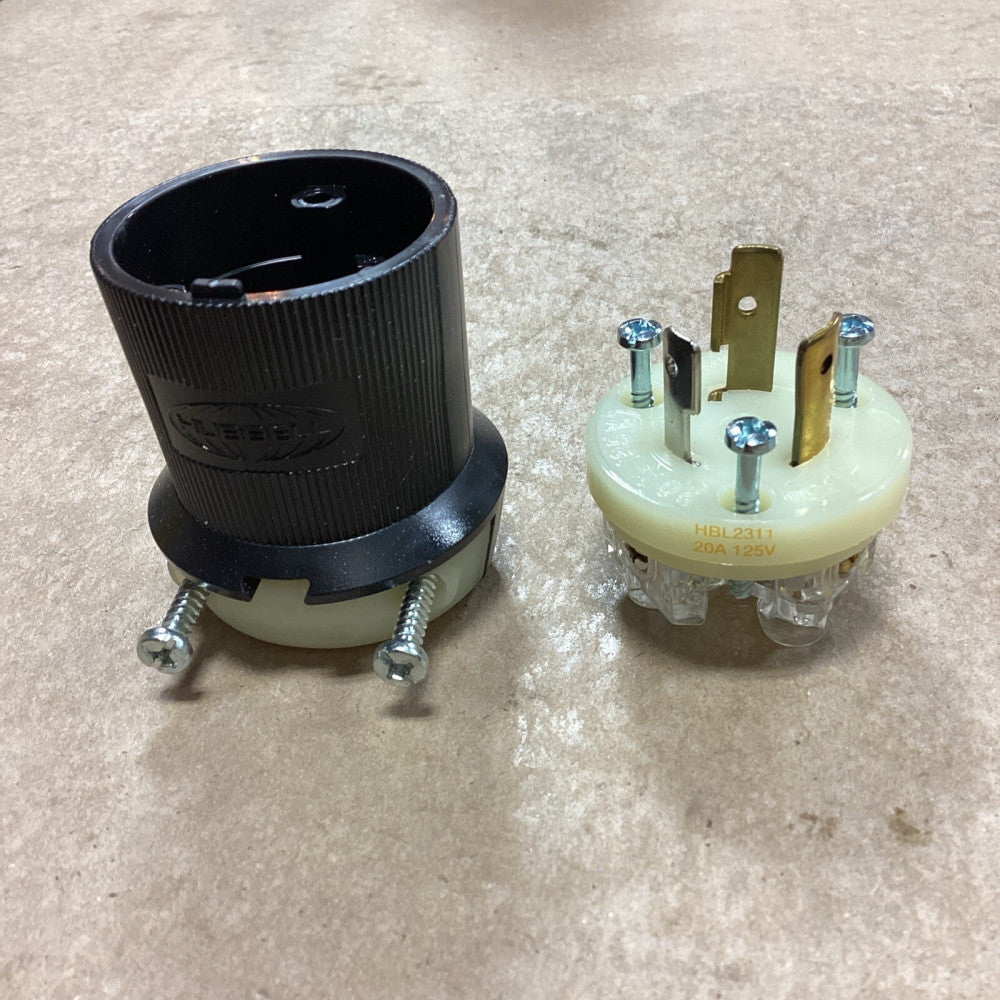Hubbell HBL2311 Insulgrip Twist-Lock Plug 20A 125V 2 Pole 3 Wire Grounding