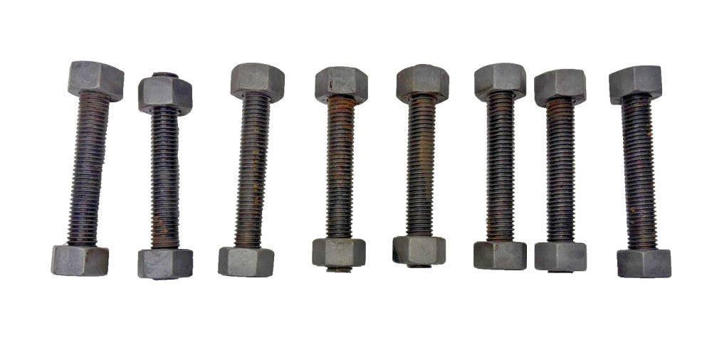 5/8"-11 STUDS WITH 2 HEX NUTS, OAL 4-1/2", GRADE B7 STUD, GRADE 2H NUT, LOT OF 8