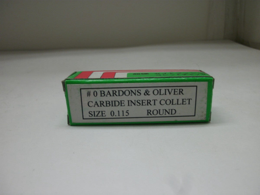 BARDONS & OLIVER # 0 SIZE 0.115" CARBIDE INSERT COLLECT ROUND NEW IN BOX