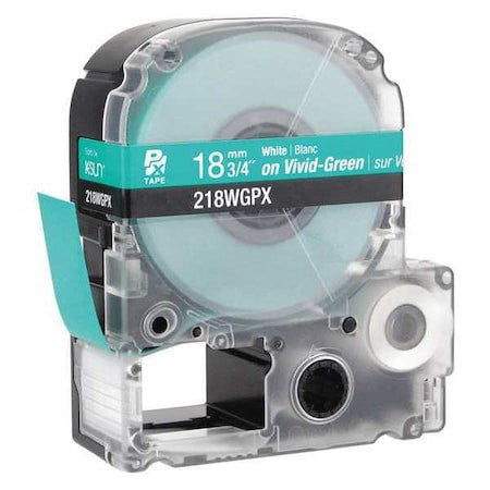 Epson 218Wgpx Label Cartridge, White On Green, Labels/Roll: Continuous