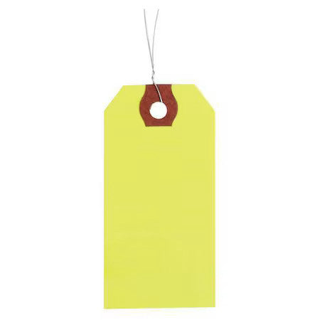 Zoro Select 1Gzl3 2-5/8" X 5-1/4" Fluorescent Yellow Paper Wire Tag, Pk1000