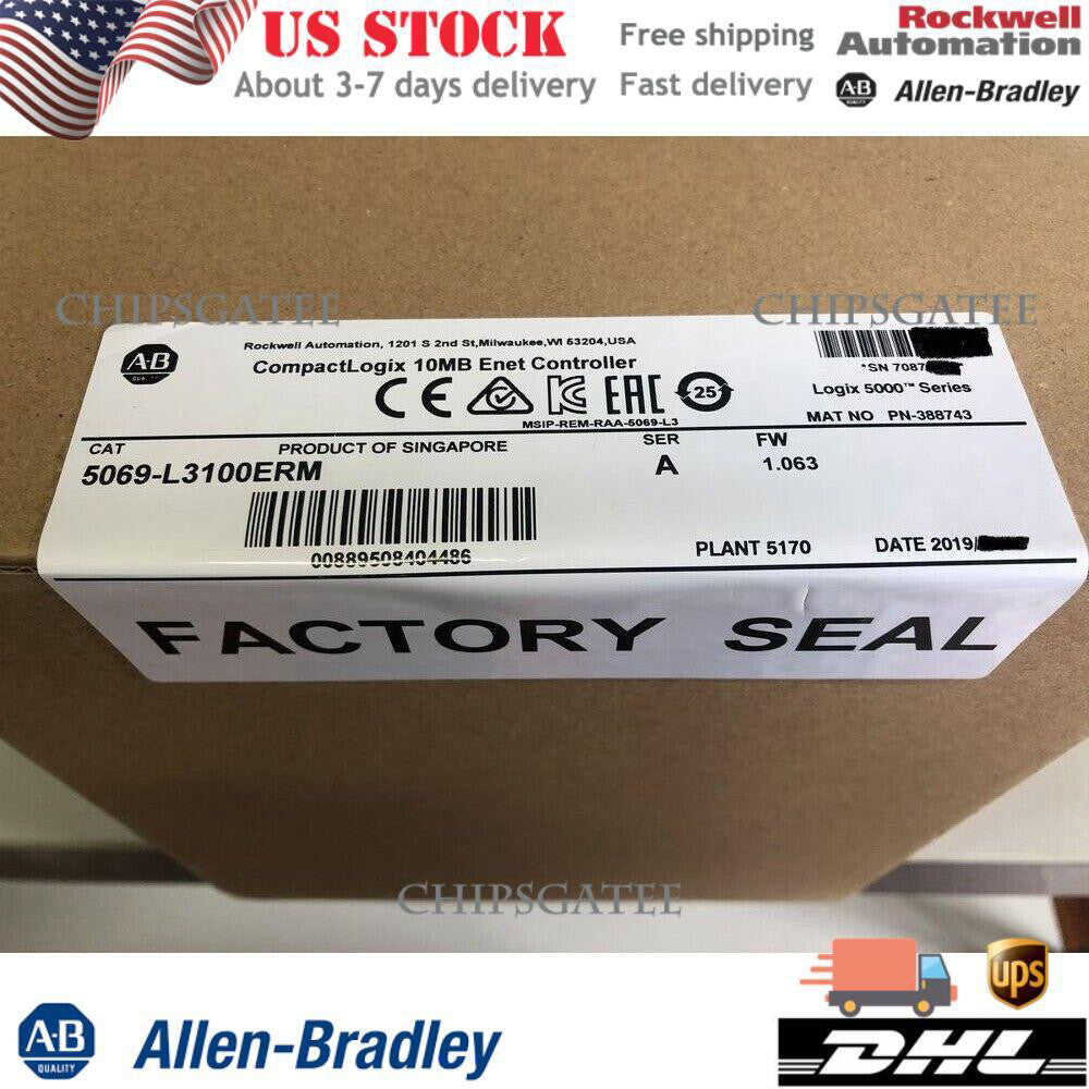 5069-L3100ERM CompactLogix 10MB Motion Controllers Processors AB US Free Tax