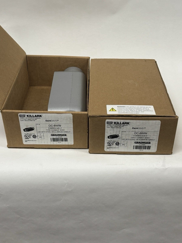 New In Box Lot Of 2 Hubbell KILLARK OC-6WW OC-6 2"  Hub  Aluminum Conduit Body