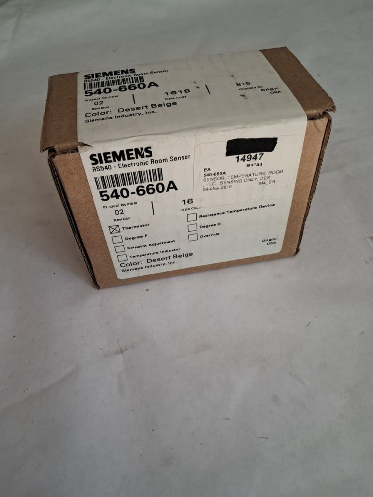 Siemens 540-660A RS540 Electronic Room Sensor Desert Beige New 