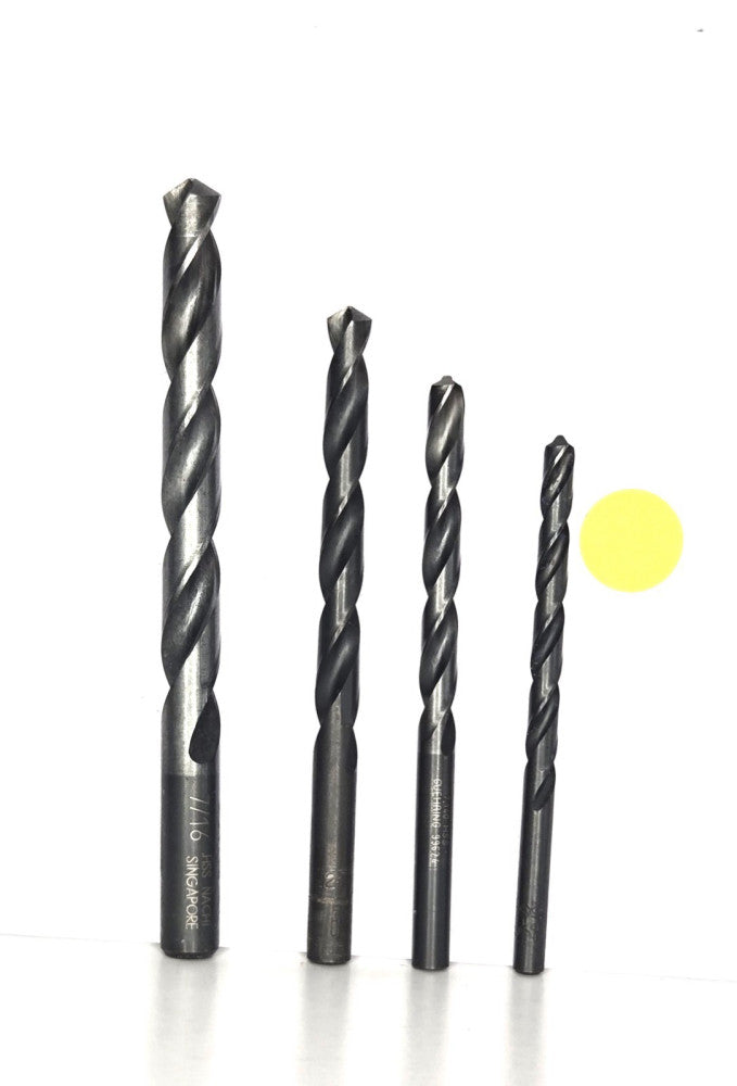 ASSORTED SIZES OF JOBBER LENGTH DRILL BITS  LOT OF 4