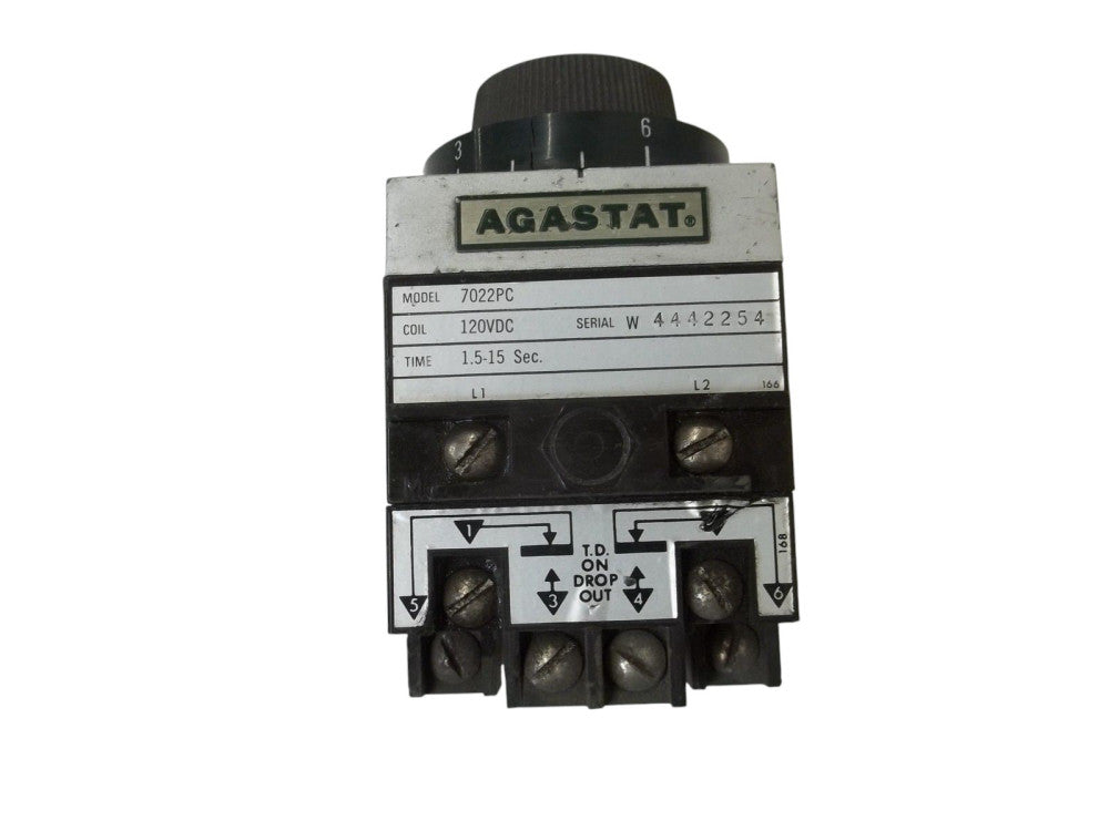 AGASTAT 7022PC TIMING DELAY 120VDC 1.5-15 SEC. (AS PICTURED)UNMP