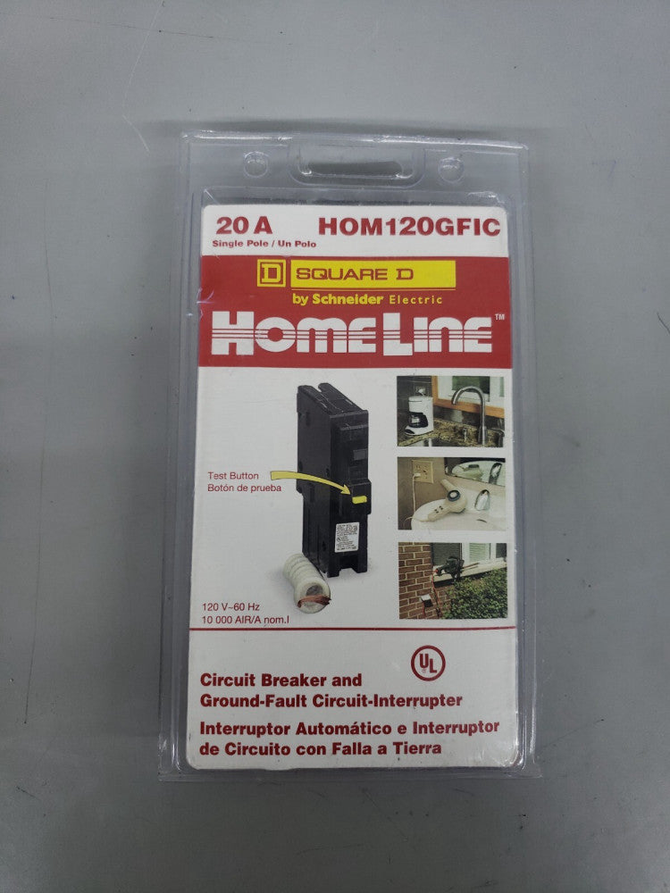 NEW! SQUARE D HOM120GFIC 20A GFI GROUND FAULT CIRCUIT BREAKER *P.P.