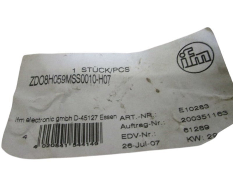 IFM EFECTOR E10283 ZDO8H059MSS0010-H07 WIRING BLOCK  NSMP