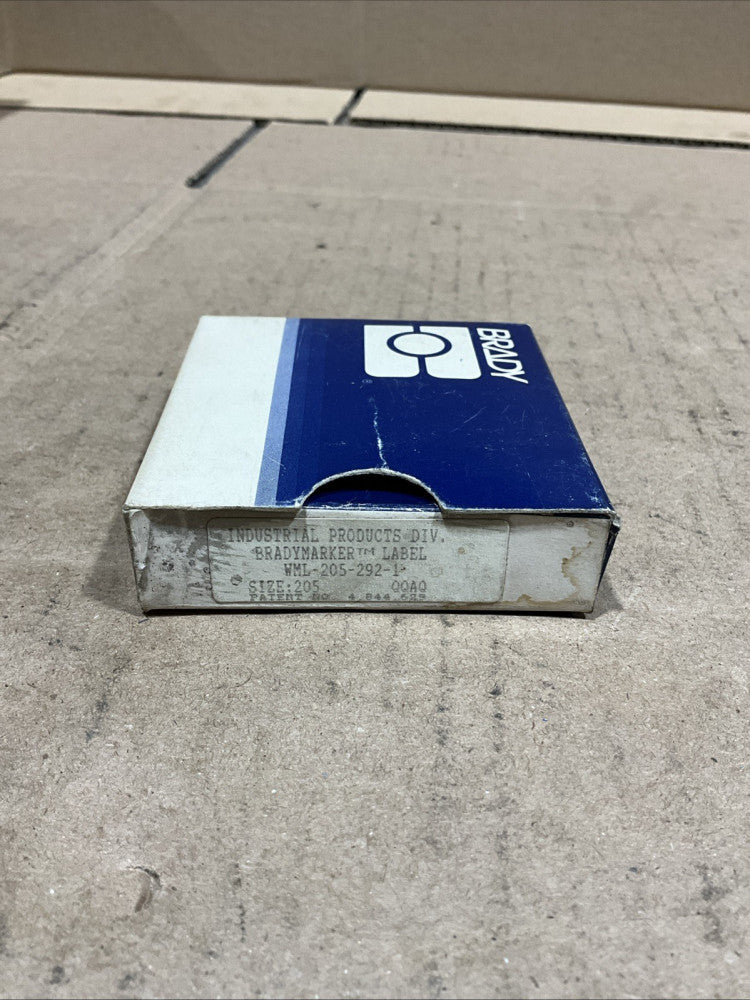 Brady WML-205-292-1 Wire Marking Label, NOS