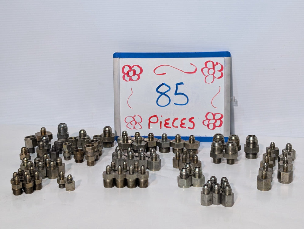 (85) Assorted High Pressure Adaptor Fittings for Pneumatic or Hydraulic Press