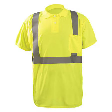 Occunomix Lux-Sspp2b-Yl Unisex Short Sleeve Hi-Vis Polo Shirt, Polyester,