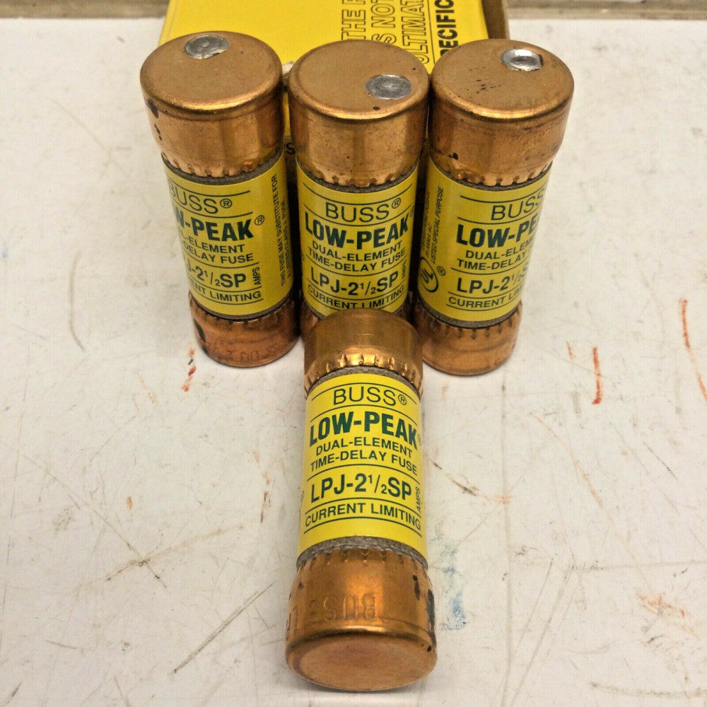 BUSS BUSSMANN LPJ-2-1/2SP Dual-Element Time Delay Fuse 2 1/2 AMP 600VAC (4 PACK)