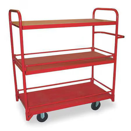 Dayton 1De94 Utility Cart With Lipped Guards & Removable Metal Shelves, Steel,