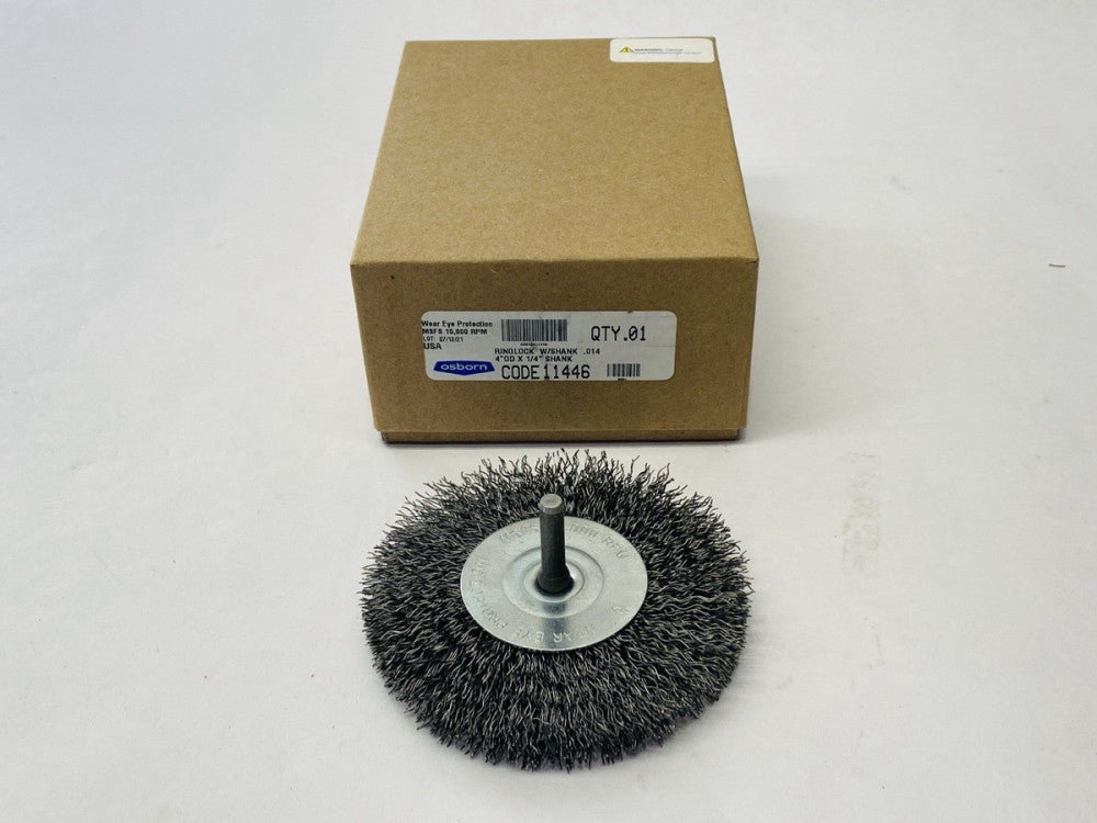 Osborn 11446 Wheel Brush 4" OD x 1/4" Shank