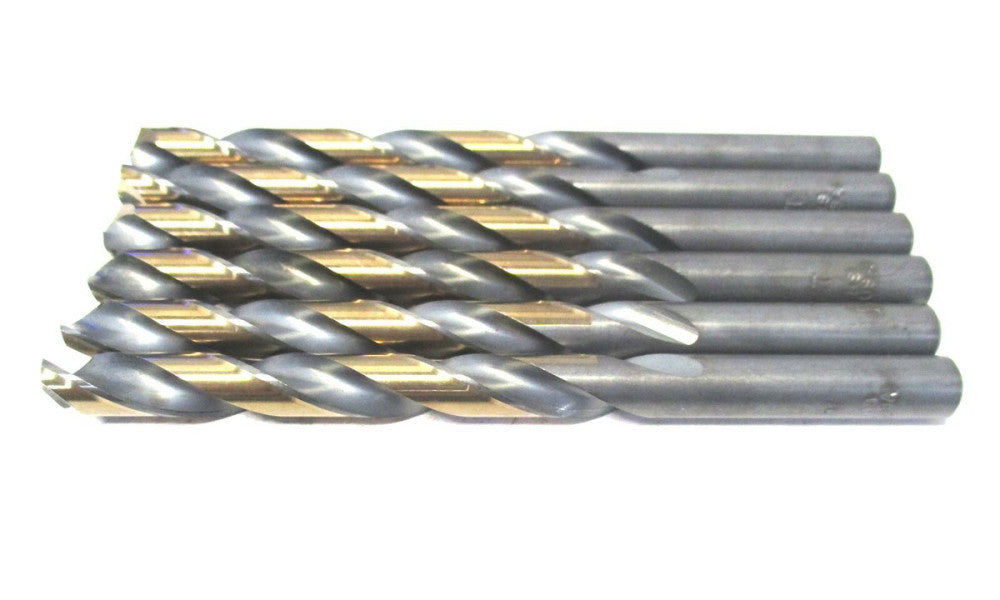 Made in USA (39650) T 23/64 x 3-1/2 x 4-7/8 RH HSS Jobber Length Drill - 6 QTY