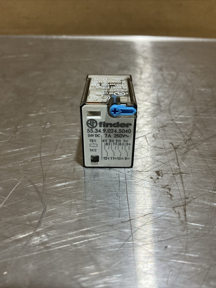 Finder 55.34.9.024.5040 Relay, 7A, 250V, 24VDC, NOS Surplus