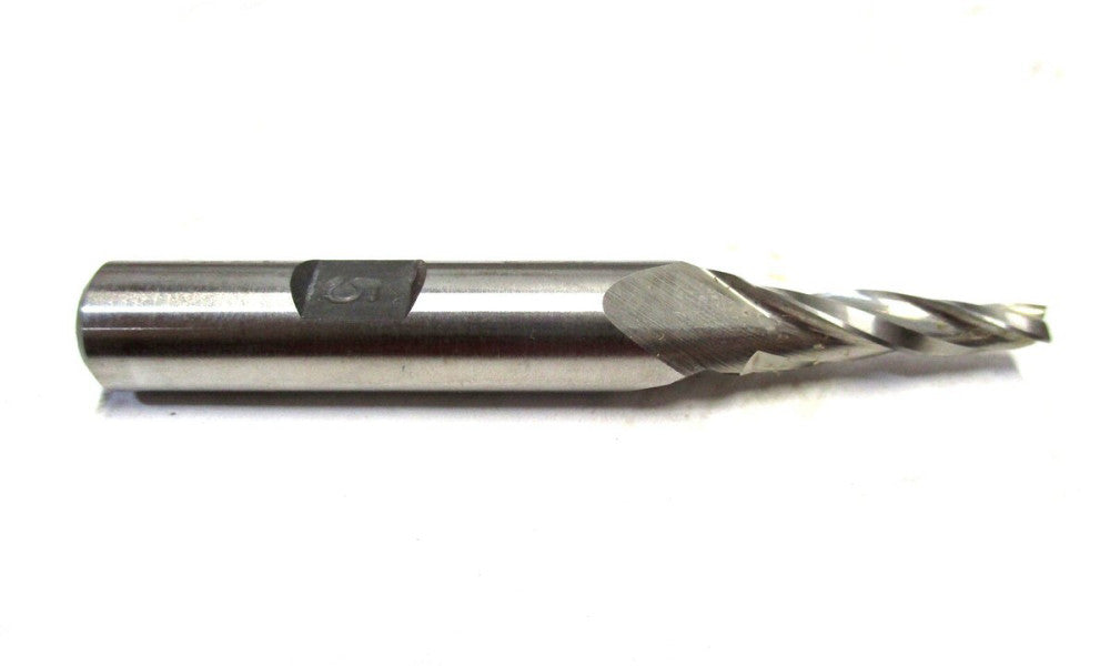 NEW 1/8 x 3/8 x 3/4 x 2-1/2 5° Per Side 3Fl CC RH HSS Tapered Square End Mill
