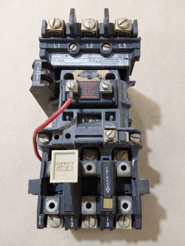 Allen-Bradley 509-AOD Size 0 Motor Starter With 120 Volt Coil