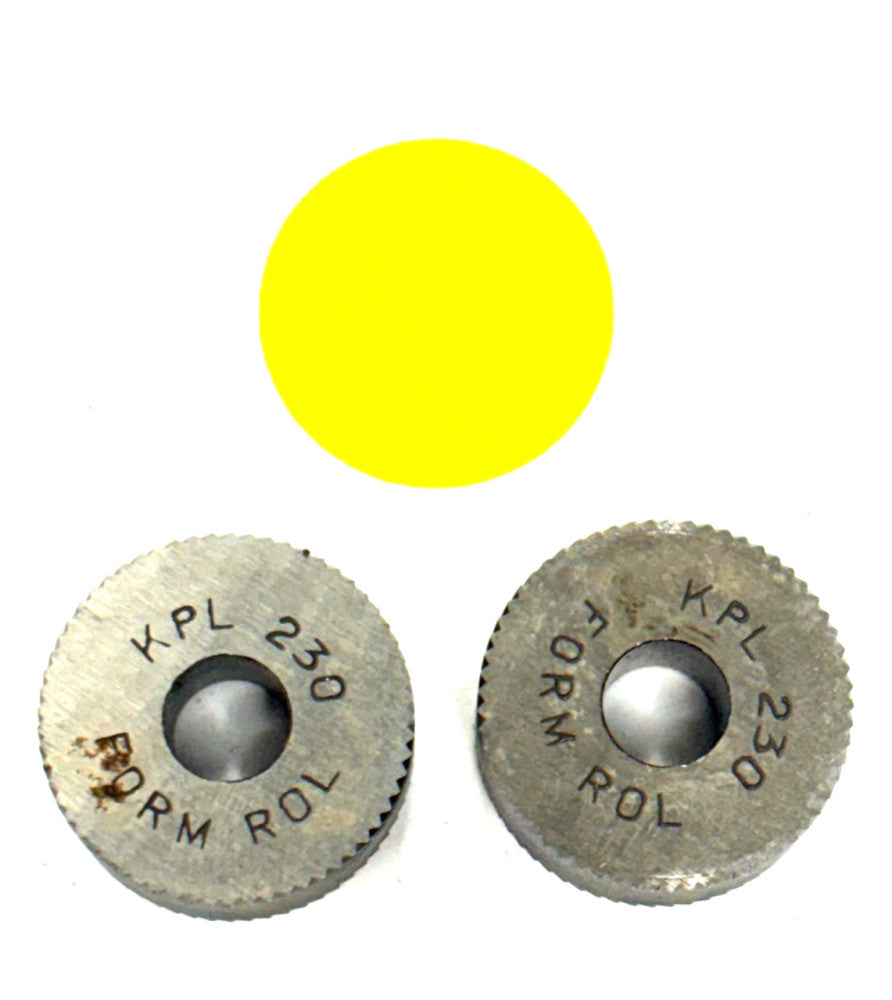 FORM ROL KPR-230  90 DEGREE KNURL WHEEL 3/8" X 3/8" X 1/4" LOT OF 2