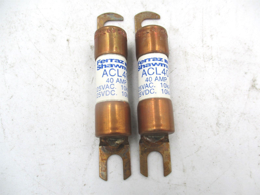 Ferraz Shawmut ACL40 40 Amp General Purpose Round Forklift & Truck Fuse - Qty 2 