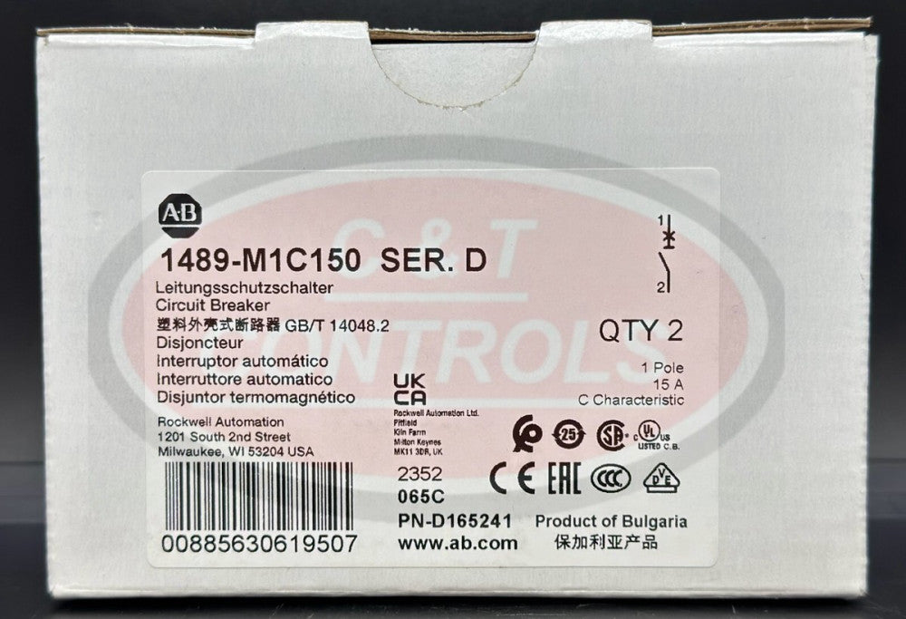 Allen Bradley 1489-M1C150 1P 15A Circuit Breaker New In Box USA Stock