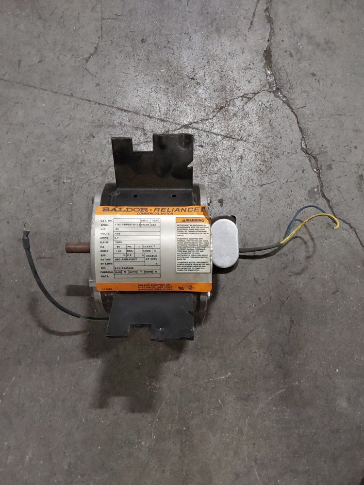 BALDOR RELIANCE COMMERCIAL MOTOR, SPEC# 17E378W067G1C9, HP .25