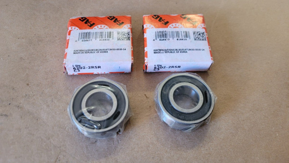 Lot of 2 FAG 6202-2RSR Bearings 15x35x11 mm