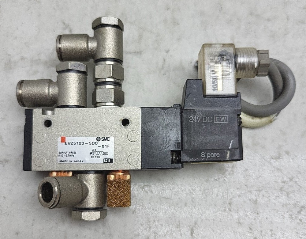 Smc EVZ5123-5DO-01F Pneumatic Solenoid Valve 24 Vdc 0.15~07 MPa