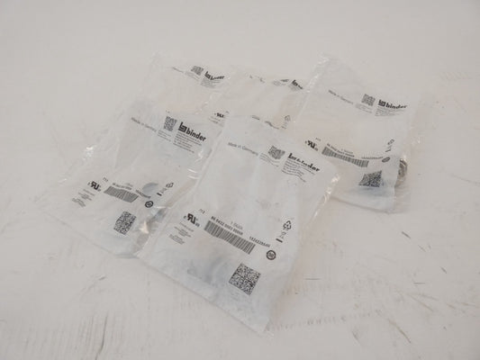 *Lot of 5* Binder 086432 0003 00008 M12 Female Panel Mount Connector 60V AC/D...