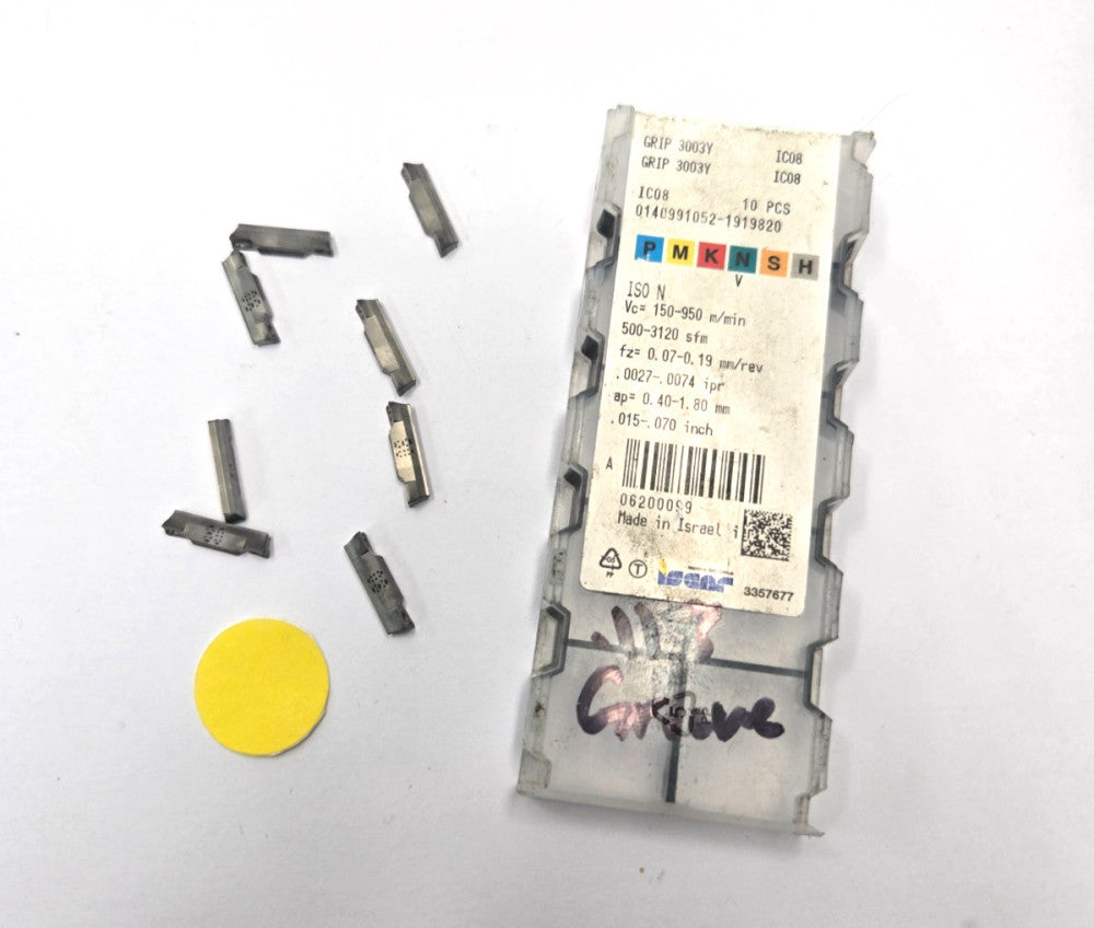 ISCAR*GRIP3003Y IC08*CARBIDE GROOVING INSERT******LOT OF 8