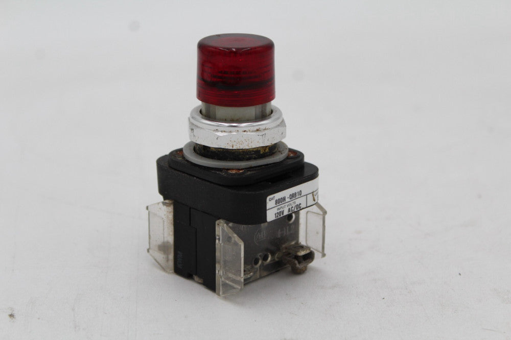 ALLEN-BRADLEY 800H-QRB10 SER. F RED ILLUMINATED PUSH BUTTON