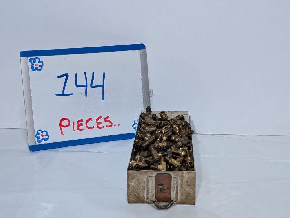 Lot of 144 1/2" OD Brass Tube Fitting, Tee, No Brand
