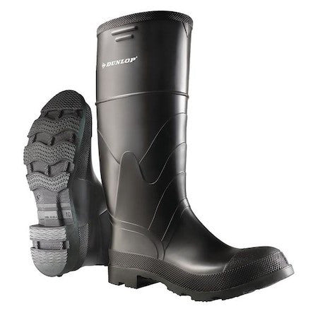 Dunlop 8662200 Men's Dunlop Rubber Boot, Steel Toe, 16" Height, Black, 9