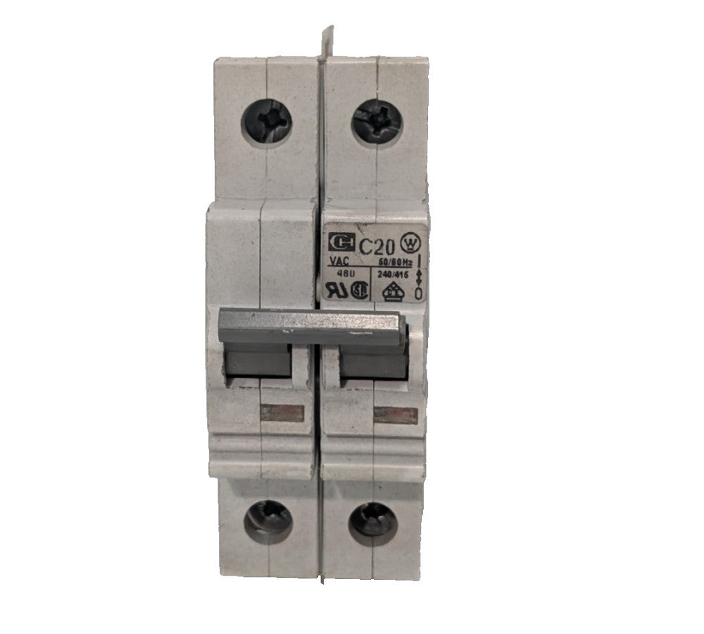 Cutler-Hammer SPCL2C20 supplementary protector, C20, 20 Amp, 480 VAC, 2 Poles