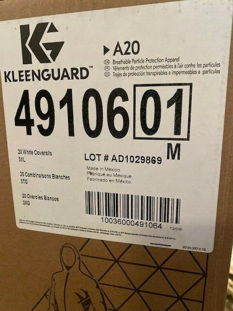 (Case of 20) KleenGuard A20 White Coveralls, 3XL