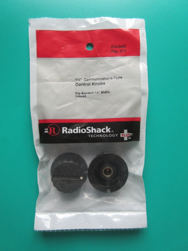 1pk Communications Style Control Knobs 1 1/2" RadioShack 274-0402