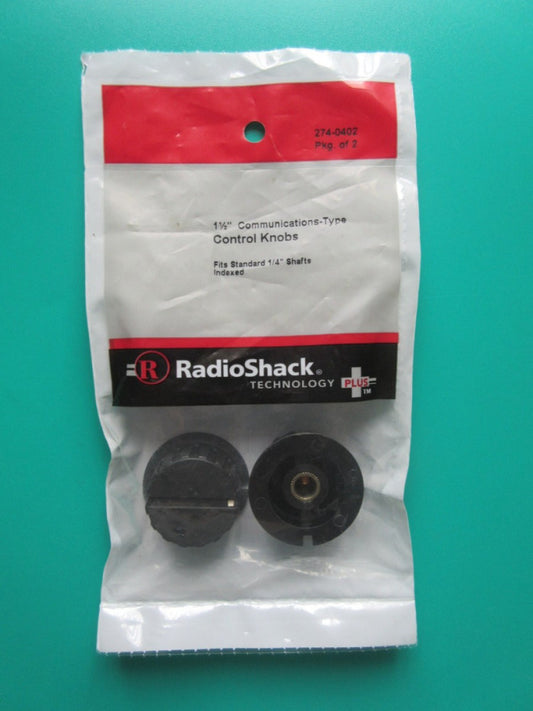1pk Communications Style Control Knobs 1 1/2" RadioShack 274-0402
