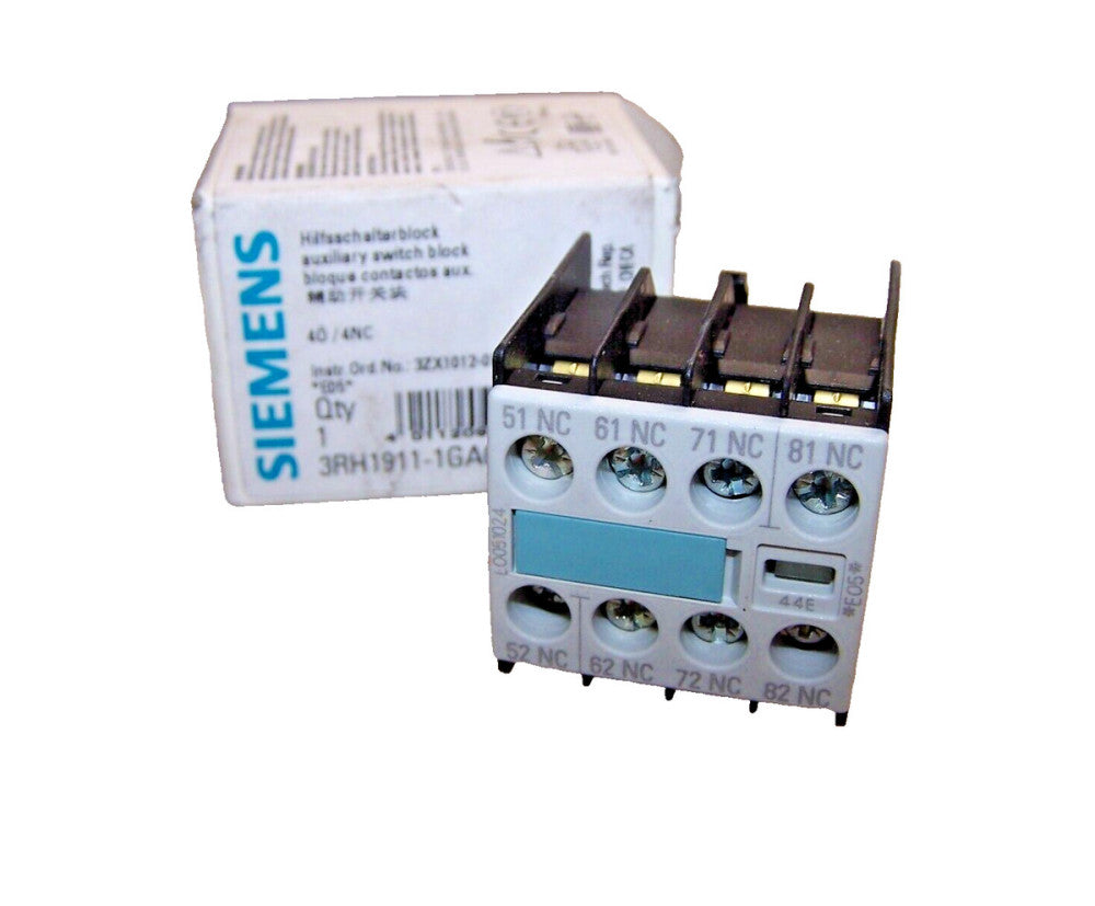 NEW SIEMENS AUXILIARY SWITCH BLOCK  3RH1911-1GA04