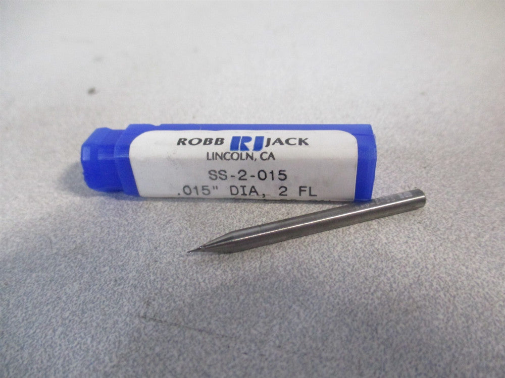Robbjack (SS-2-015) 0.015" x 0.0225" x 1/8" x 1-1/2" 2Fl Carbide Square End Mill