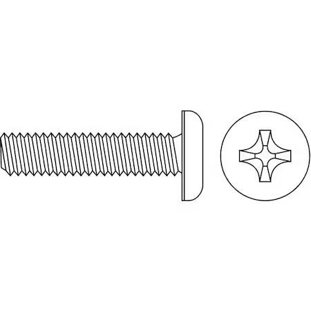 Zoro Select Mppei0-400750-100P #4-40 X 3/4 In Phillips Pan Machine Screw, Zinc