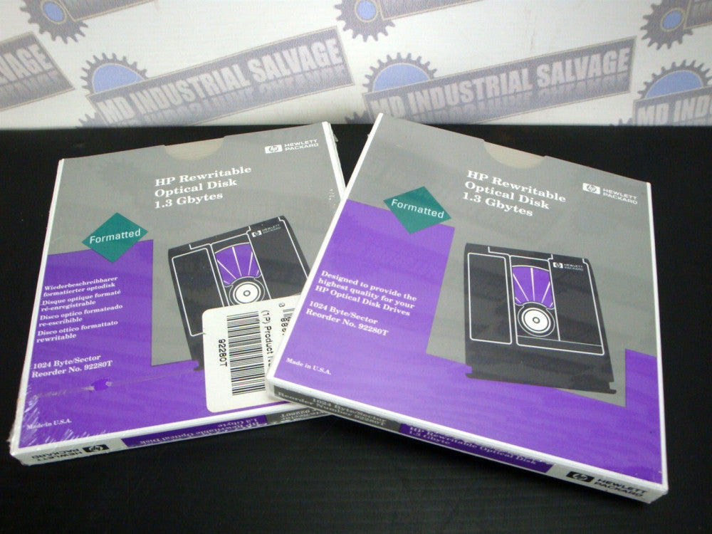 2 Disk - HP 92280T - HP OPTICAL 1.3 GB Rewritable MO Disk 1024 bps (NEW SEALED)