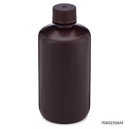 GLOBE SCIENTIFIC 7060250AM Bottle,133 mm H,Amber,61 mm Dia,PK12
