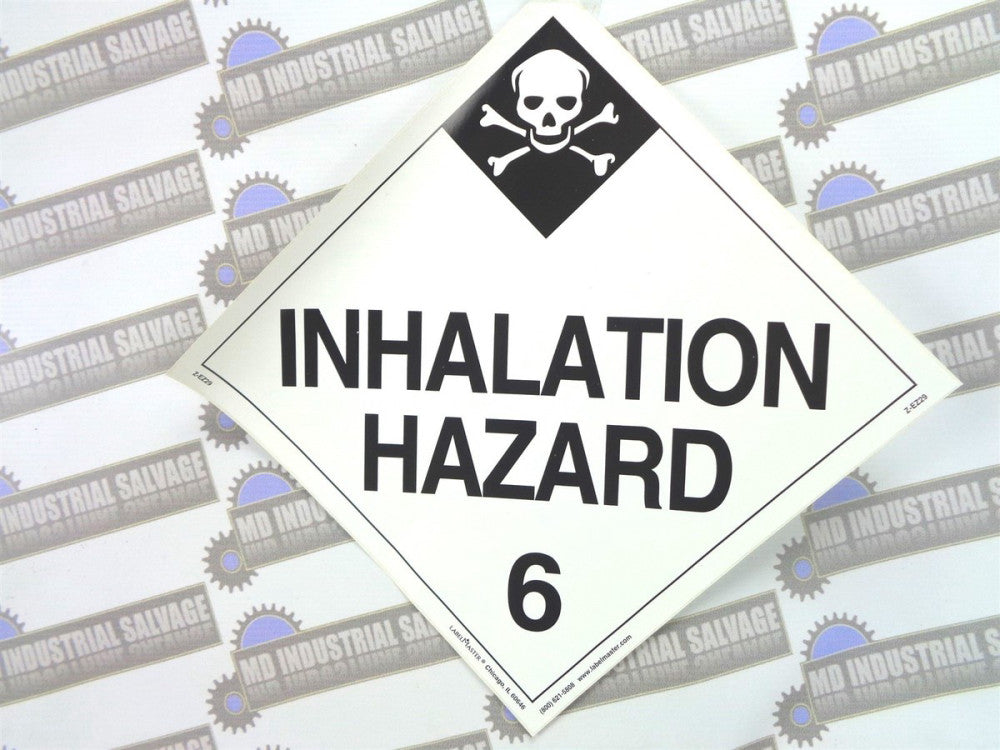 NEW LabelMaster INHALATION HAZARD 6 Z-EZ29 Sticker 10-3/4" x 10-3/4"
