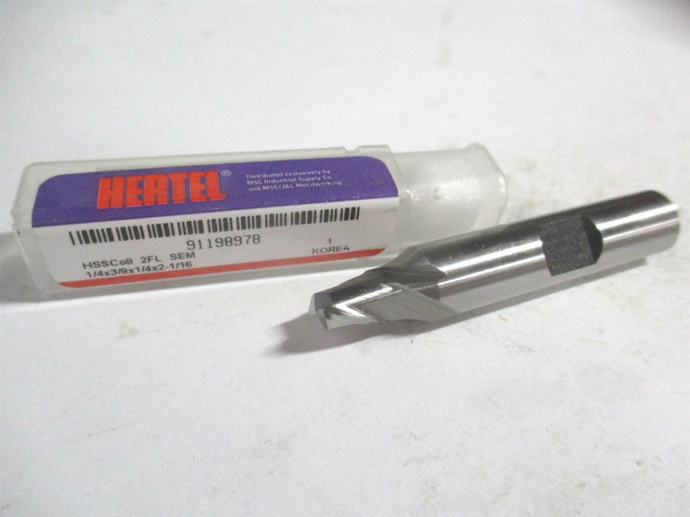 (E299914081) 1/4" x 1/4" x 3/8" x 2-1/16" OAL Cobalt 2 Flute Square End Mill 