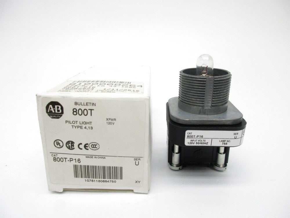 ALLEN BRADLEY 800T-P16 SER. U 120V (WH) NSMP