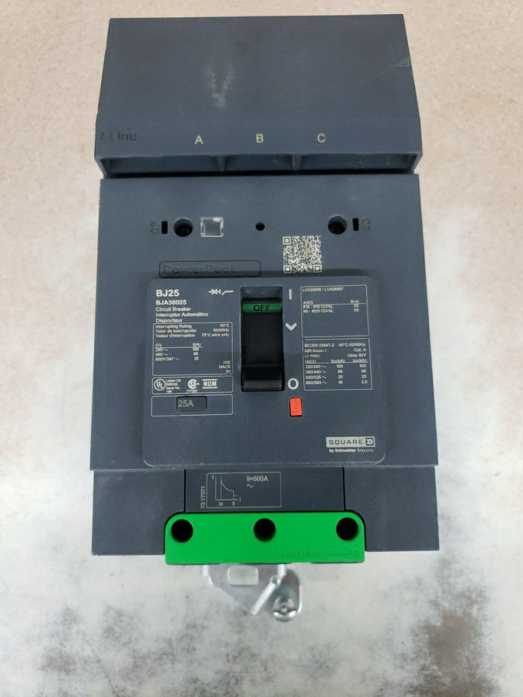 New Take Out Square D BJA36025 Electric I-Line  600V 25A 3 pole Circuit Break