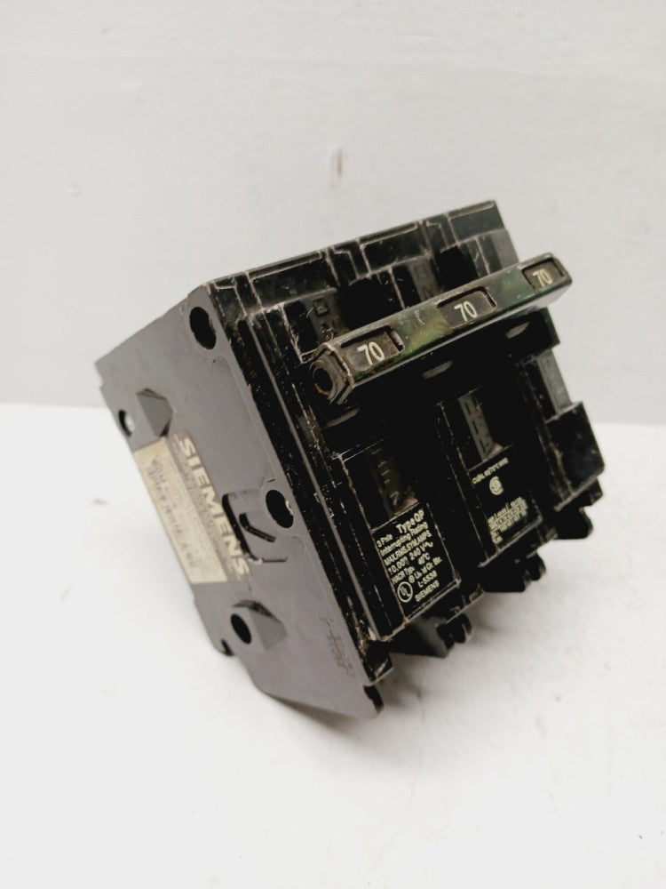 SIEMENS Q370 70 AMP PLUG-IN CIRUIT BREAKER 3 POLE 240 VAC