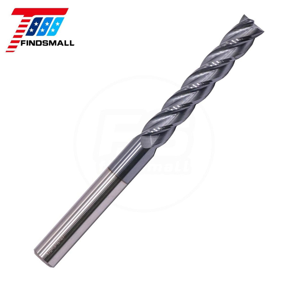 4 Flute Solid Carbide 1/2" x 3" x 6" Long Single End Mill AlTiN Coated CA Stock